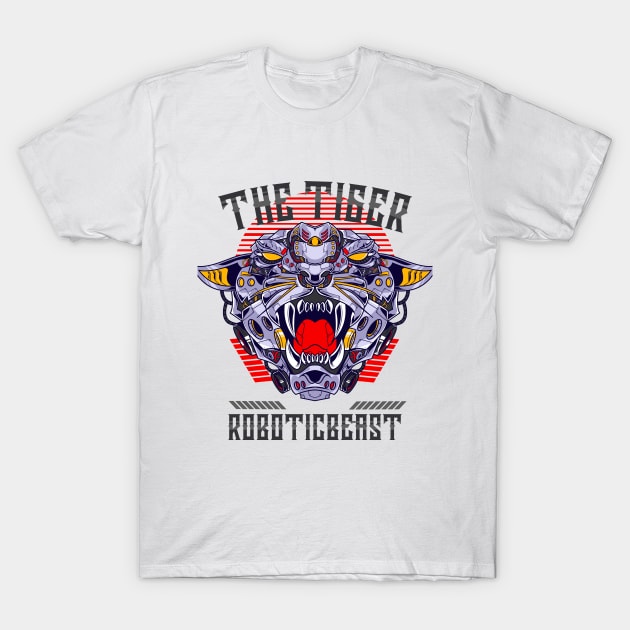 Tiger Roboticbeast T-Shirt by Harrisaputra